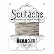 Beadsmith Cordón soutache Rayon 3mm - Silver grey